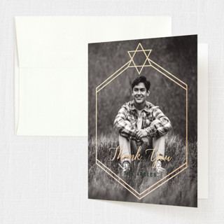 Mountain Sky Foil-Pressed Mitzvah Thank You Cards
