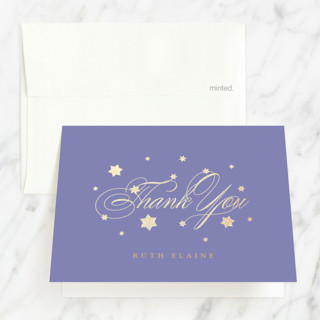 Bat Mitzvah Stars Foil-Pressed Mitzvah Thank You Cards