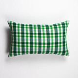 Josefina Plaid Handwoven Cotton Throw Pillow, Size 12" x 20" Throw Pillows
