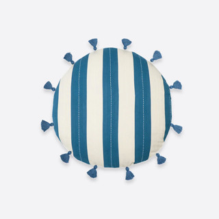 Cabana Stripe Tassel Throw Pillow - Cobalt Throw Pillows