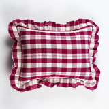 Abigail Plaid Handwoven Cotton Ruffle Pillow Throw Pillows