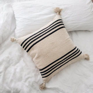 Lexington Stripe Pom Pillow Throw Pillows