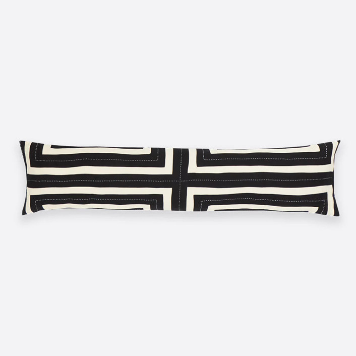 Interlock XL Lumbar Pillow Charcoal Throw Pillows by Anchal Minted