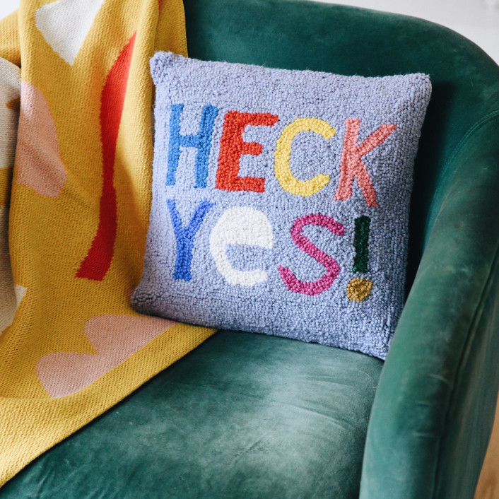Heck Yes Hook Pillow Throw Pillows by Ampersand Design Studio Minted