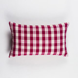 Abigail Plaid Handwoven Cotton Throw Pillow, Size 12" x 20" Throw Pillows