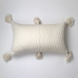 Antigua Natural White Solid Handwoven Cotton Throw Pillow Throw Pillows