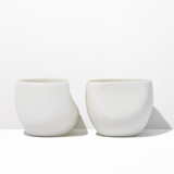 S/2 Medium Ceramic Cup - White Mugs & Teacups