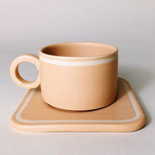 Neutral Espresso Cup and Saucer Mugs & Teacups