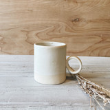 Circle Handle Mug in Oatmeal Mugs & Teacups