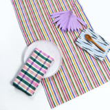Valentina Rainbow Striped Handwoven Cotton Table Runner Tablecloths and Runners