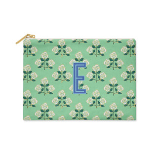 Custom Flat Zip Pouch - Betsy Green Single Initial Makeup Bag