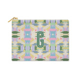 Custom Flat Zip Pouch - Mila Lilac Single Initial Makeup Bag
