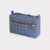 Medium Cross-Stitch Toiletry Bag - Slate Makeup Bag