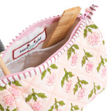 Mona Blockprint Makeup Bag in Pink - Medium Makeup Bag