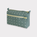 Medium Cross-Stitch Toiletry Bag - Spruce Makeup Bag