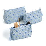 Mona Blockprint Makeup Bag in Blue - Small Makeup Bag