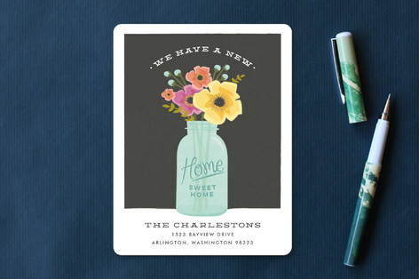 mason jar bouquet Moving Announcements