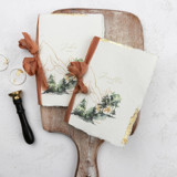 Gold Gilded Mountain Vow Book | Set of 2 | Size 6x4.125 Wedding Vow Books