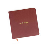 Linen Wedding Vows Book | Gold Foil on Rust Linen Wedding Vow Books