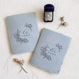 His and Hers Vow Book Set- Grey Tonal Wedding Vow Books