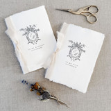 Ornate Monogram Crest Vow Book - Set of 2 Wedding Vow Books