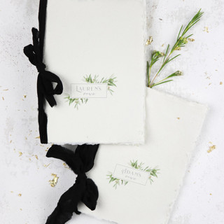 Olive Branch Frame Vow Book | Set of 2 | Size 6x4.125 Wedding Vow Books