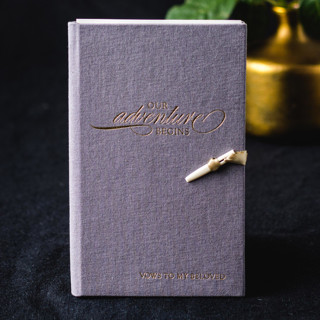 Our Adventure Begins - Set of 2 Grey Vow Books Wedding Vow Books