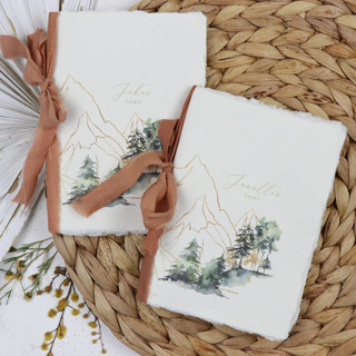 Mountain Forest Vow Book | Set of 2 | Size 6x4.125 Wedding Vow Books