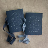 Stella celestial wedding vow books navy | SET of 2 books | includes 1 her vows and 1 his vows Wedding Vow Books