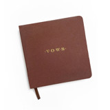 Linen Wedding Vows Book | Gold Foil on Chocolate Brown Linen Wedding Vow Books