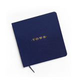 Linen Wedding Vow Book | Gold Foil on Navy Blue Linen Wedding Vow Books