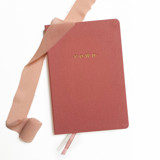 Linen Wedding Vows Book | Gold Foil on Rose Pink Linen Wedding Vow Books