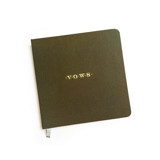 Linen Wedding Vows Book | Gold Foil on Olive Linen Wedding Vow Books