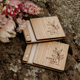 Bohemian Wedding Vow Books | Amber Bamboo | 4” x 5” | Set of 2 Wedding Vow Books