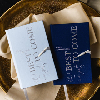 The Best is Yet to Come - Set of 2 Vow Books - Pale Blue + Navy Wedding Vow Books