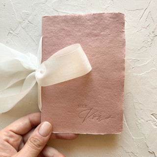 HER Vow Book | letterpressed with silk ribbon - terracotta Wedding Vow Books
