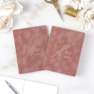 Dusty Rose Velvet Vow Books Wedding Vow Books