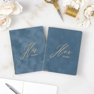French Blue Velvet Vow Books Wedding Vow Books