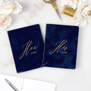 Navy Velvet Vow Books Wedding Vow Books