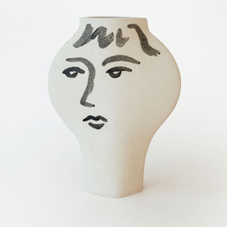 Ceramic White Vase ‘Portrait' Vases
