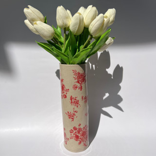 Off White Red Flower Vase Vases