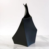 Ceramic Decorative Sculptural Vase - Matt Black Geo Tall Vases