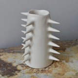 Handmade Ceramic Spikes White Decorative Vase VI Vases