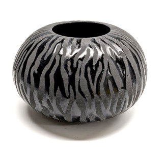 Low round striped vase Vases