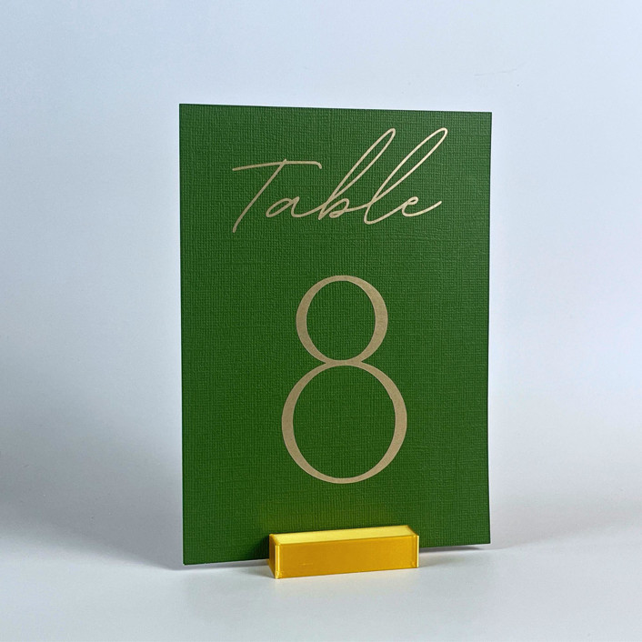 Gold Color Rectangle Table Number Holder, Set of 5 Centerpieces by