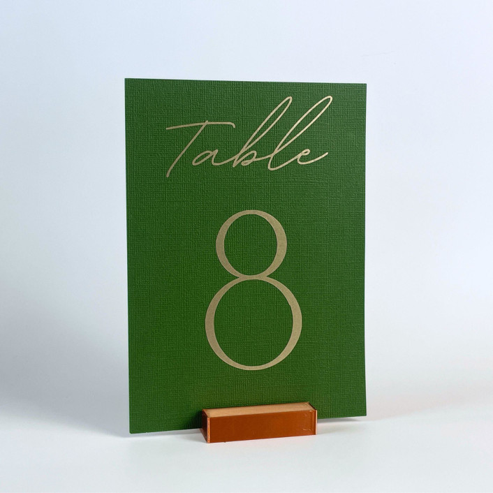 Copper Colored Rectangle Table Number Holder, Set of 5 Centerpieces by
