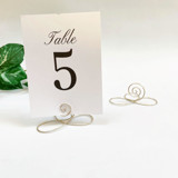 Champgne Gold Wire Infinity Table Number Card Holder, Set of 5 Centerpieces and Tabletop Decor