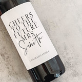 Personalized Engagement Gift Wine Label | Cheers to the Future Mrs. Gifts for the Bride