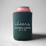 Custom Cheers to the new couple wedding can beer sleeves, set of 50 Favors