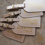 & So the Adventure Begins Luggage Tags | Champagne, Quantity of 5 Favors